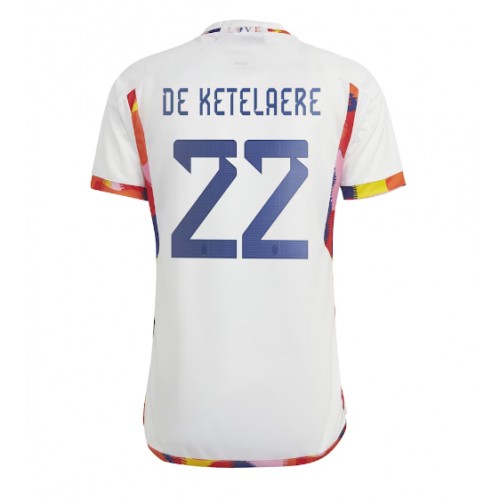 Fotbalové Dres Belgie Charles De Ketelaere #22 Venkovní MS 2022 Krátký Rukáv